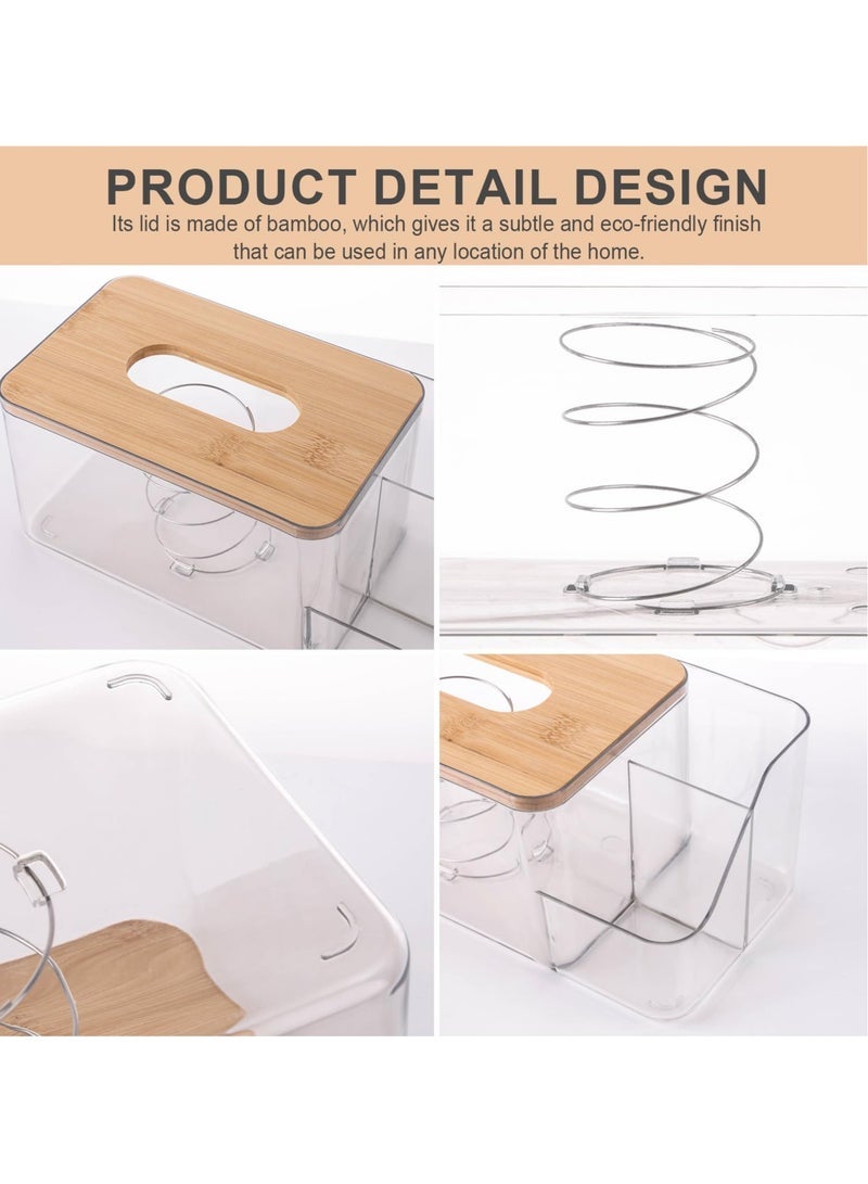 Box Cover，Acrylic Tissue Box Holder,Clear Tissue Box Holder,Rectangular Tissue Box Cover Dryer Sheet Dispenser for Bathroom, Kitchen, Home - Image 4