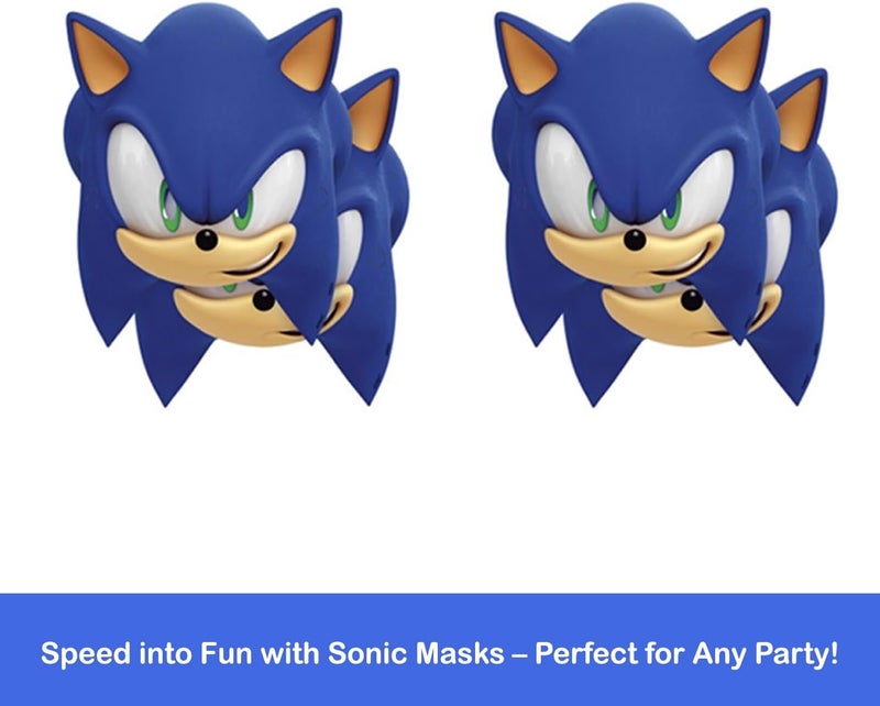 Unique Sonic the Hedgehog Party Masks 16 Assorted Paper Masks with Celebrate With Me Sticker  Sonic Birthday Party Supplies for Kids - Image 3