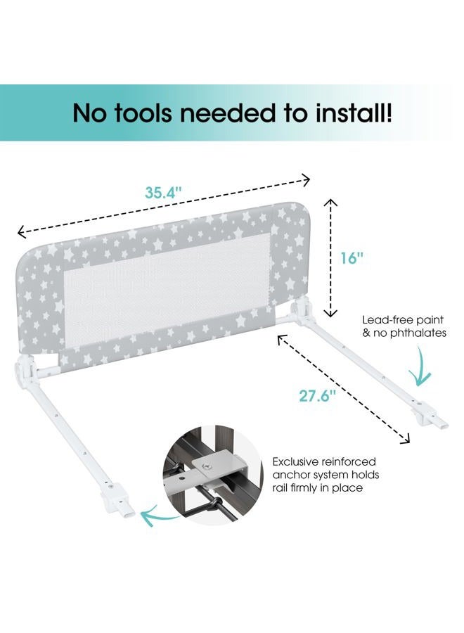 NUTIKAS Baby Bed Rail Guard for Toddlers - 35.1" Toddler Bed Side Rails for Crib, Swing Down Bedrail Extral Tall Child Safety Side Railing Guards for Kids - Image 3