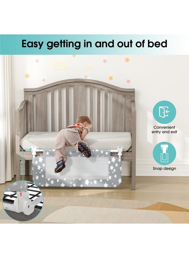NUTIKAS Baby Bed Rail Guard for Toddlers - 35.1" Toddler Bed Side Rails for Crib, Swing Down Bedrail Extral Tall Child Safety Side Railing Guards for Kids - Image 2