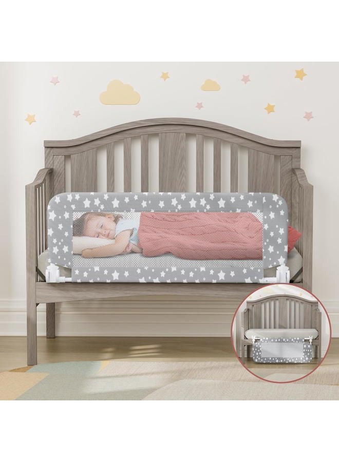 NUTIKAS Baby Bed Rail Guard for Toddlers - 35.1" Toddler Bed Side Rails for Crib, Swing Down Bedrail Extral Tall Child Safety Side Railing Guards for Kids - Image 1