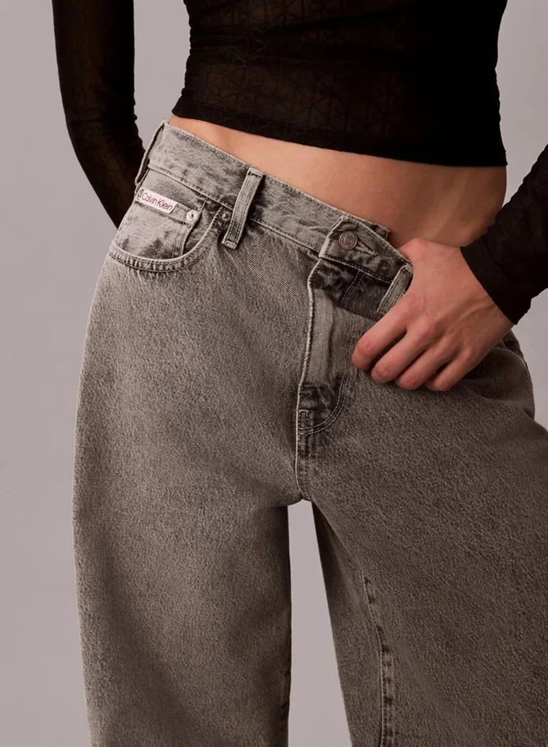 Calvin Klein Jeans GREY STERLING Wide Leg Jeans for Women | Best Price UAE