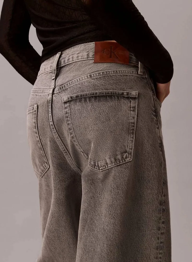 Calvin Klein Jeans GREY STERLING Wide Leg Jeans for Women | Best Price UAE