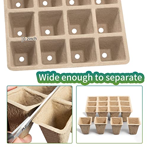 TCBWFY 320Cells Seedling Start Trays,20 Pack Peat Pots Seedling Pots Biodegradable,Seedling Starter Kit,Organic Germination Plant Starter Trays - Image 3