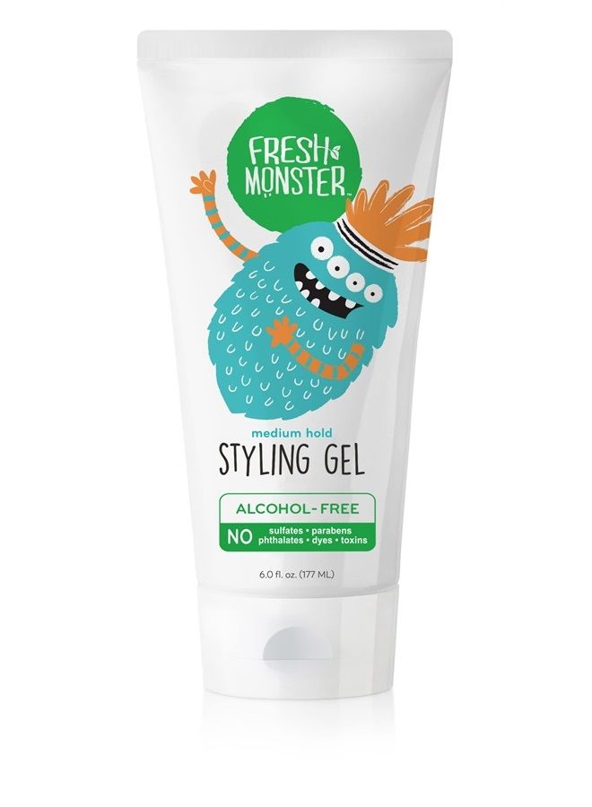 Fresh Monster جل تصفيف شعر الأطفال، تثبيت متوسط، خالٍ من الكحول، جل شعر طبيعي للأطفال والصغار (6 أونصة) - Image 1