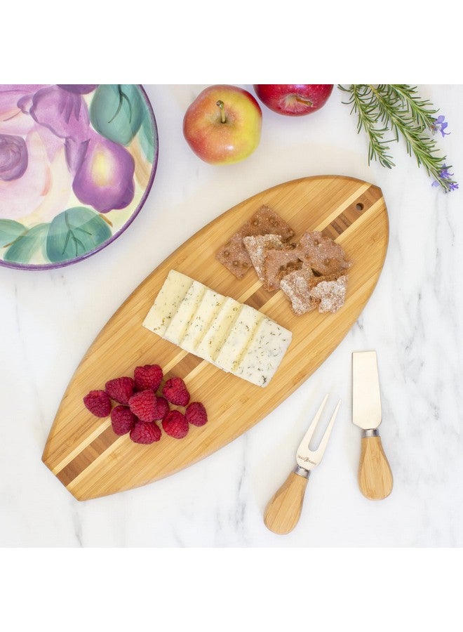 Totally Bamboo Totally Bamboo Lil' Surfer Surfboard Shaped Bamboo Serving and Cutting Board, 14-1/2" x 6  - Image 4