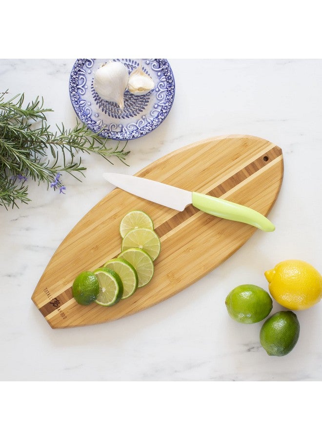 Totally Bamboo Totally Bamboo Lil' Surfer Surfboard Shaped Bamboo Serving and Cutting Board, 14-1/2" x 6  - Image 2