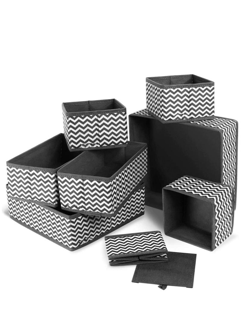 SYOSI Organizers And Storage Fabric Set of 8 Wardrobe Closet Organiser Dresser Drawer Dividers Foldable Box for Socks Underwear Bras Ties Toys - Image 1