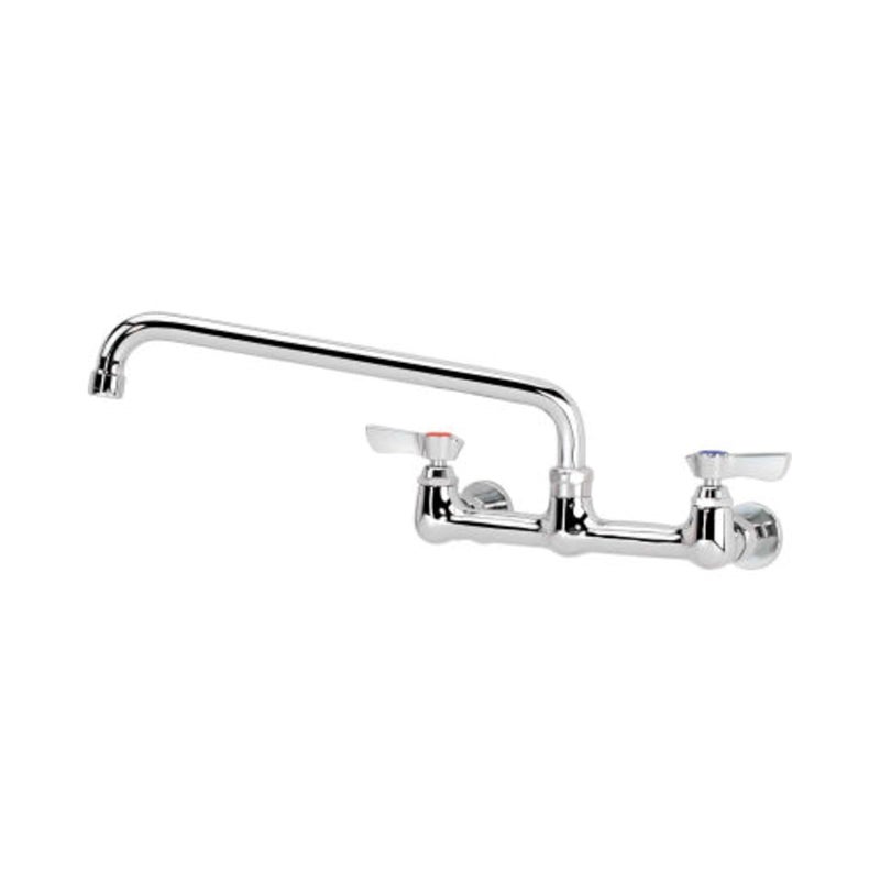 Krowne 12812L 8 Silver Series Low Lead Wall Mount Faucet with 12 Swing Spout  Commercial Kitchen Bar Sink Accessory for Restaurant Catering  18 GPM  2W x 12D x 18H ChromePlated Brass NSF