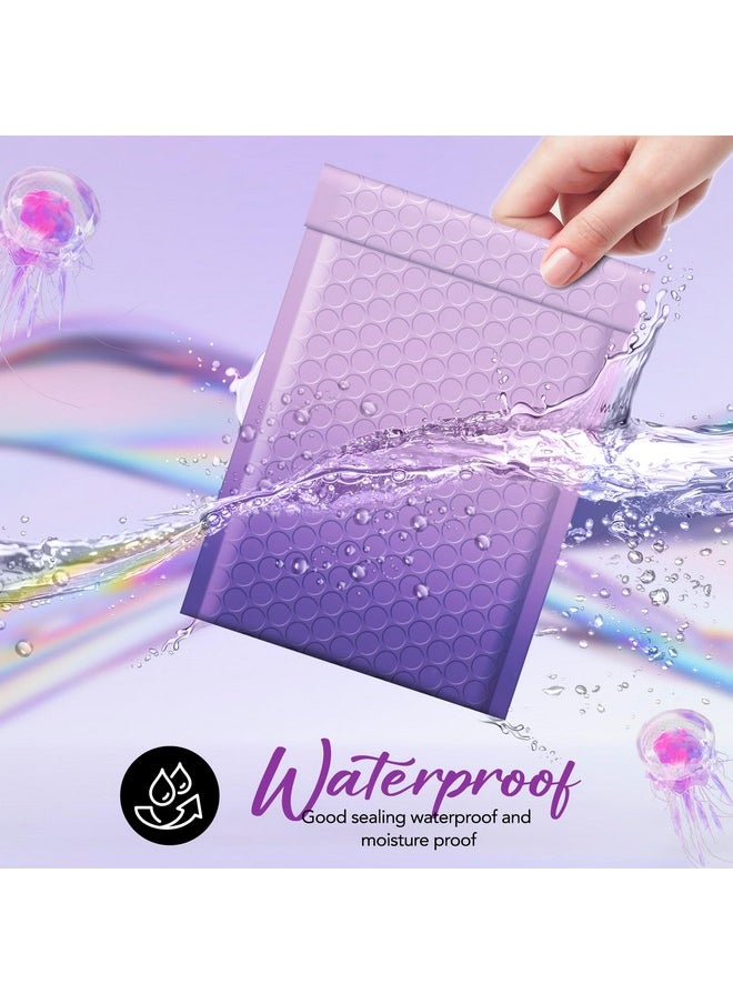 Fuxury Fuxury Opaque 4x8 Bubble Mailer 100 Pack,Gradient Purple Cute Design Bubble Envelopes,Strong Adhesion Pattern Padded Mailing Envelopes for Shipping Jewelry,Makeup #000 Thick Bubble Padded Mailer  - Image 4