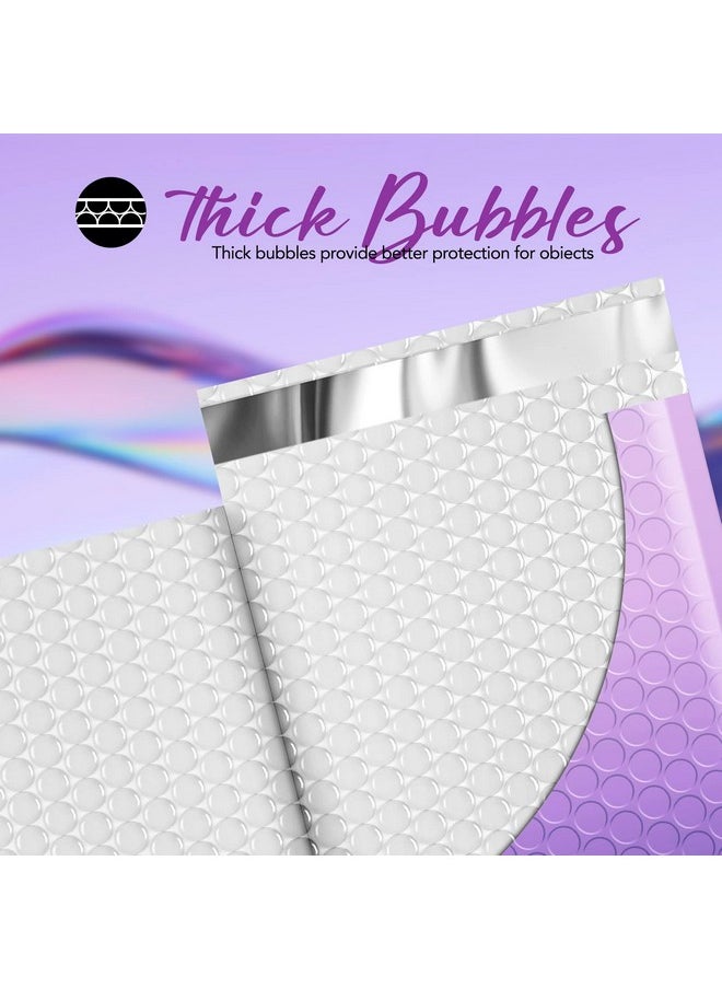 Fuxury Fuxury Opaque 4x8 Bubble Mailer 100 Pack,Gradient Purple Cute Design Bubble Envelopes,Strong Adhesion Pattern Padded Mailing Envelopes for Shipping Jewelry,Makeup #000 Thick Bubble Padded Mailer  - Image 5