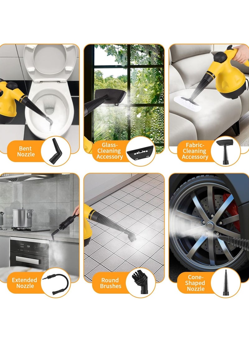 Portable Handheld Steam Cleaner 1000w Multifunctional High Temperature With 9 Pieces Accessories Suitable For Kitchen Sofa Bathroom Window - Image 2