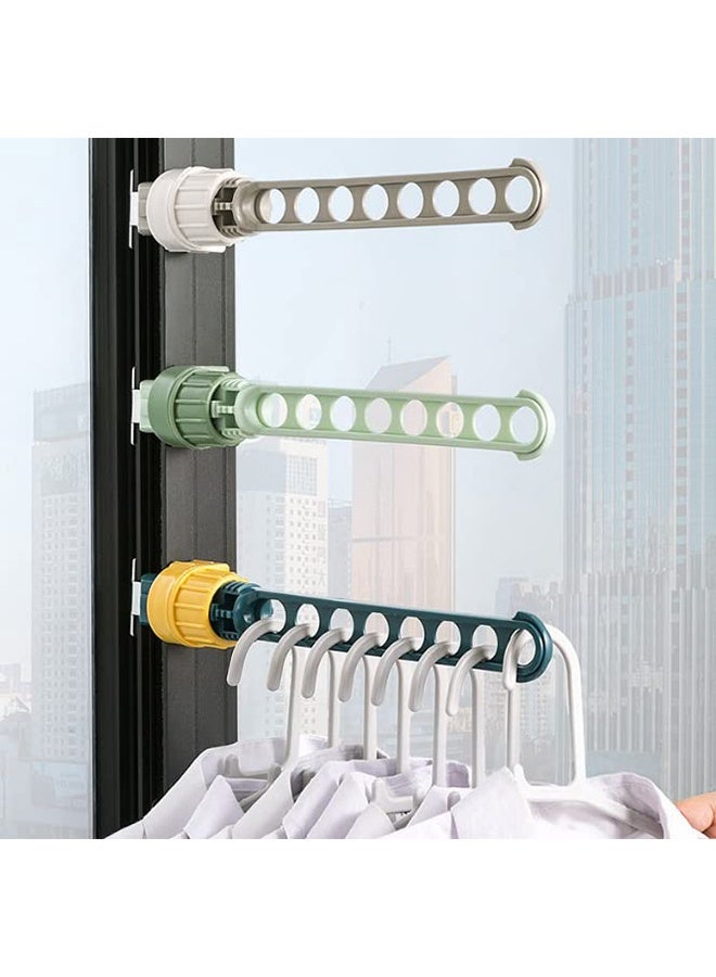 Over Door Drying Rack - 12" Adjustable Window Hanging Clothes Rack for Dorm, RV, Apartment, (Green) - Image 4