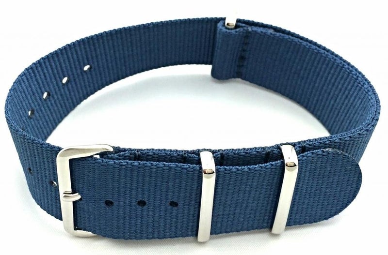 NewLife 22mm Navy Blue, Nylon Fabric Watchband | Vintage, Heavy Duty, Military Style Replacement Wrist Watchstrap That Brings to Any Watch for Men and Women - Navy Blue - Image 2