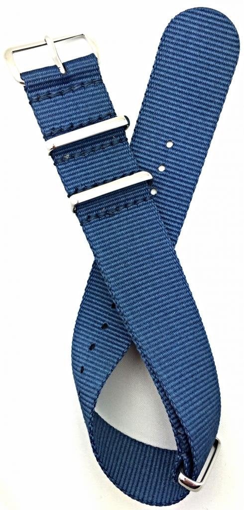 NewLife 22mm Navy Blue, Nylon Fabric Watchband | Vintage, Heavy Duty, Military Style Replacement Wrist Watchstrap That Brings to Any Watch for Men and Women - Navy Blue - Image 1