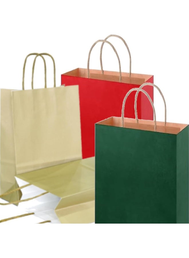 ThePartyPopper 24 Pcs Gift Bags with Handle, Kraft Paper Bags 22 X 11 cm, Goodie Bags for Sweets, Candy & Gift for Kids Birthday, Christmas Party Supplies | Party Favor Bags - Image 4