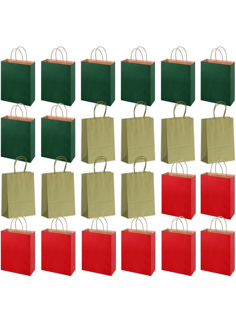 ThePartyPopper 24 Pcs Gift Bags with Handle, Kraft Paper Bags 22 X 11 cm, Goodie Bags for Sweets, Candy & Gift for Kids Birthday, Christmas Party Supplies | Party Favor Bags - Image 1