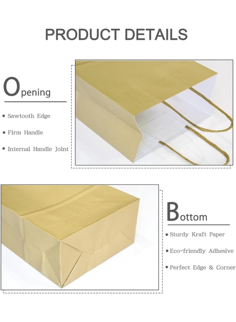 ThePartyPopper 24 Pcs Gift Bags with Handle, Kraft Paper Bags 22 X 11 cm, Goodie Bags for Sweets, Candy & Gift for Kids Birthday, Christmas Party Supplies | Party Favor Bags - Image 3