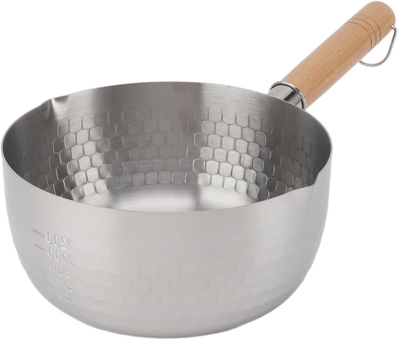 Saucepan, Stainless Steel Butter Warmer Milk Pot with Dual Pour Spouts for Stove Top Induction Cooking (20cm) - Image 3