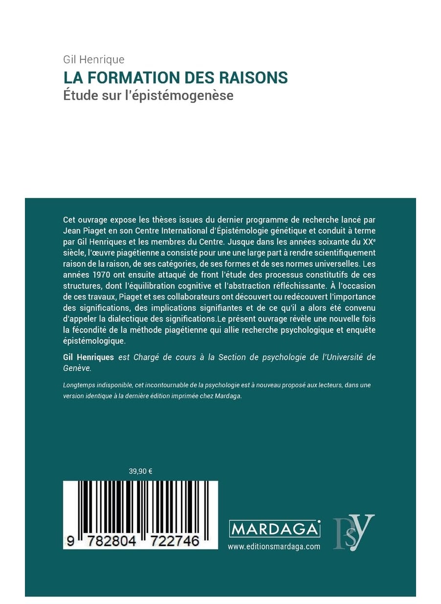 La formation des raisons: Étude sur l'épistémogenèse  - Image 2