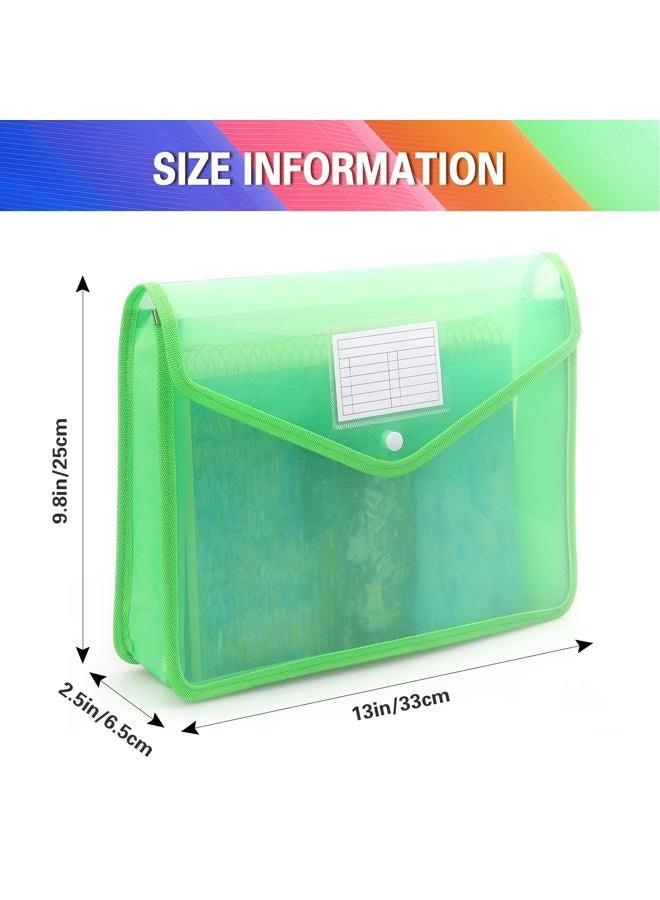 Tamaki Plastic Expanding File Folder, Transparent envelopes with Snap Closure, No Dividers, Large Capacity, Fit Letter/A4 Size (Green) - Image 2