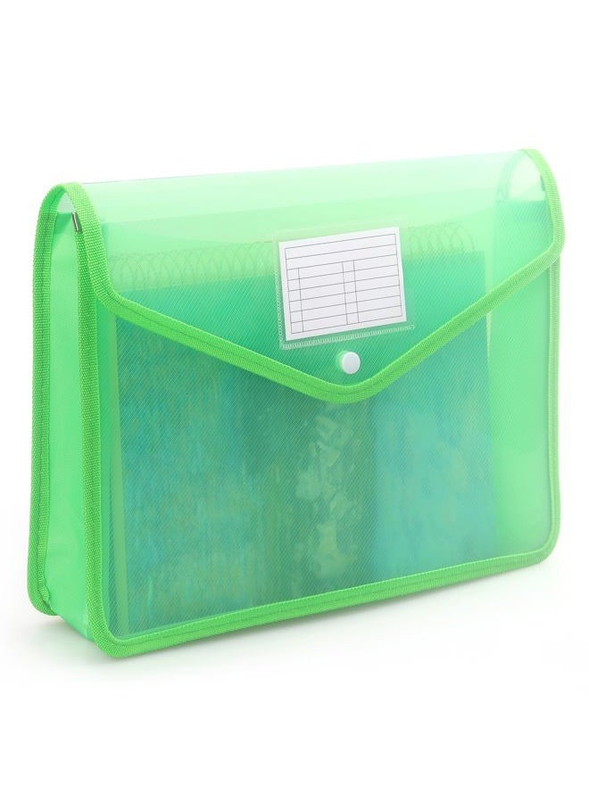 Tamaki Plastic Expanding File Folder, Transparent envelopes with Snap Closure, No Dividers, Large Capacity, Fit Letter/A4 Size (Green) - Image 1