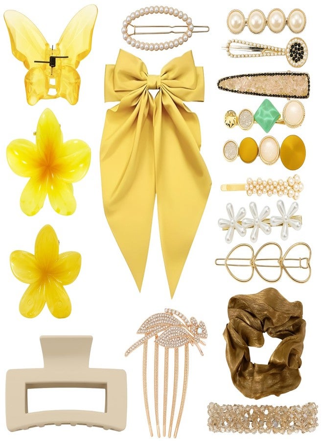 ANNACREATIONS ANNA CREATIONS 17 Pcs Hair Accessories Set - Butterfly and Flower Hair Claw Clips, Large Satin Bow Hair Clips, Scrunchie, Crystal Barrette Clip & Hair Comb & Korean Clip Perfect Combo for Women & Girls - Image 1