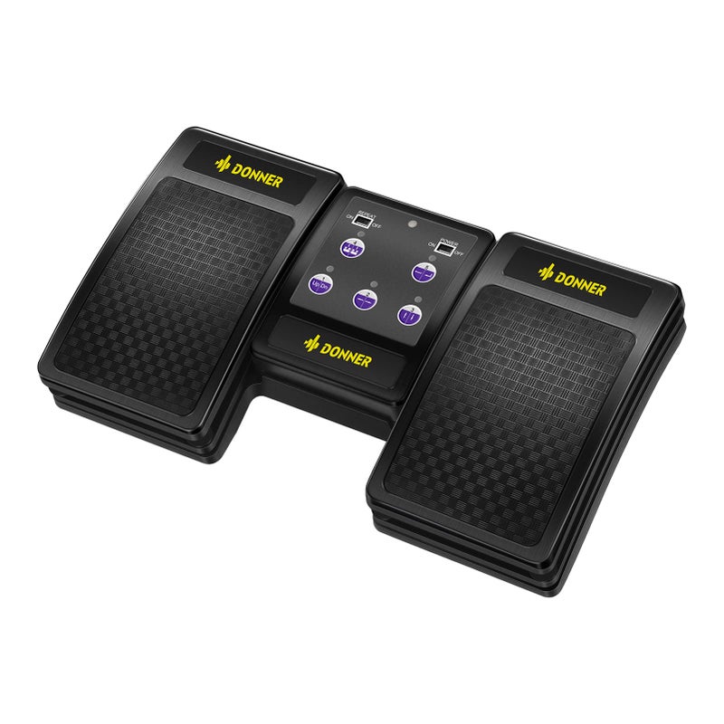 Donner Wireless Bluetooth Page Turner Pedal for iPad Tablets Phone Foot Pedal Rechargeable,Black - Image 1