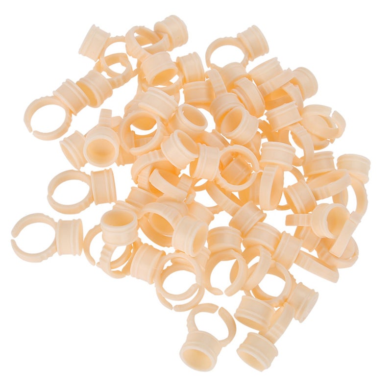100Pcs Eyebrow Tattoo Ring Cup Microblading Pigment Glue Holder M - Image 2