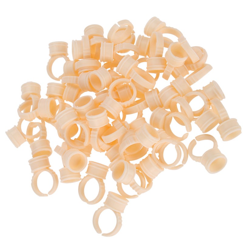 100Pcs Eyebrow Tattoo Ring Cup Microblading Pigment Glue Holder M - Image 4
