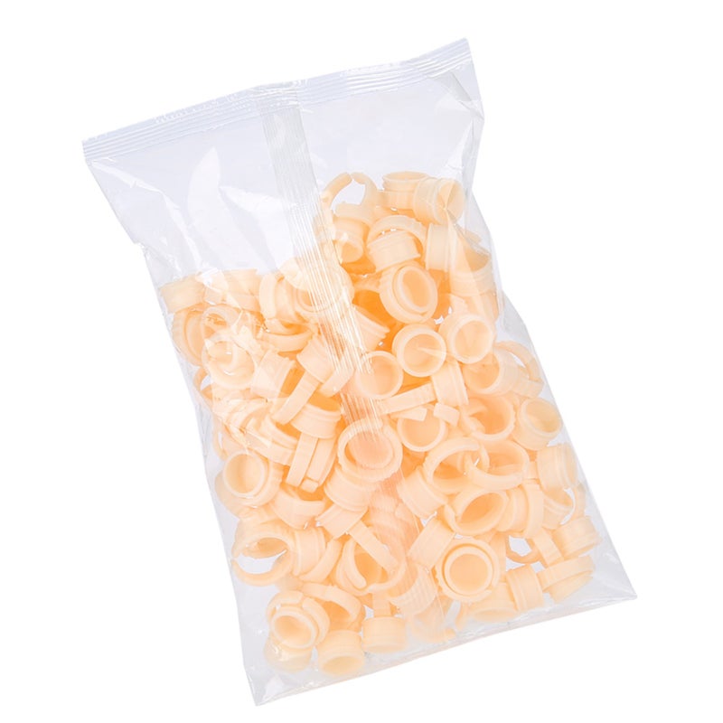 100Pcs Eyebrow Tattoo Ring Cup Microblading Pigment Glue Holder M - Image 5