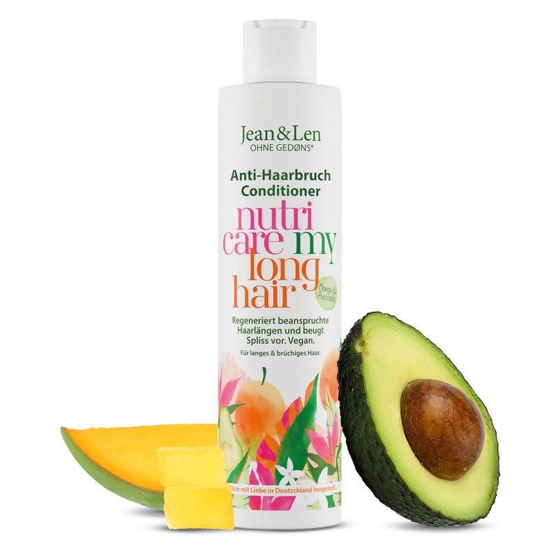 Jean & Len Jean&Len Conditioner Nutri Care Mango & Avocado, for long & damaged hair, counteracts hair breakage, improves moisture retention, without parabens & silicones, vegan, 10.14 Fl. Oz. - Image 1