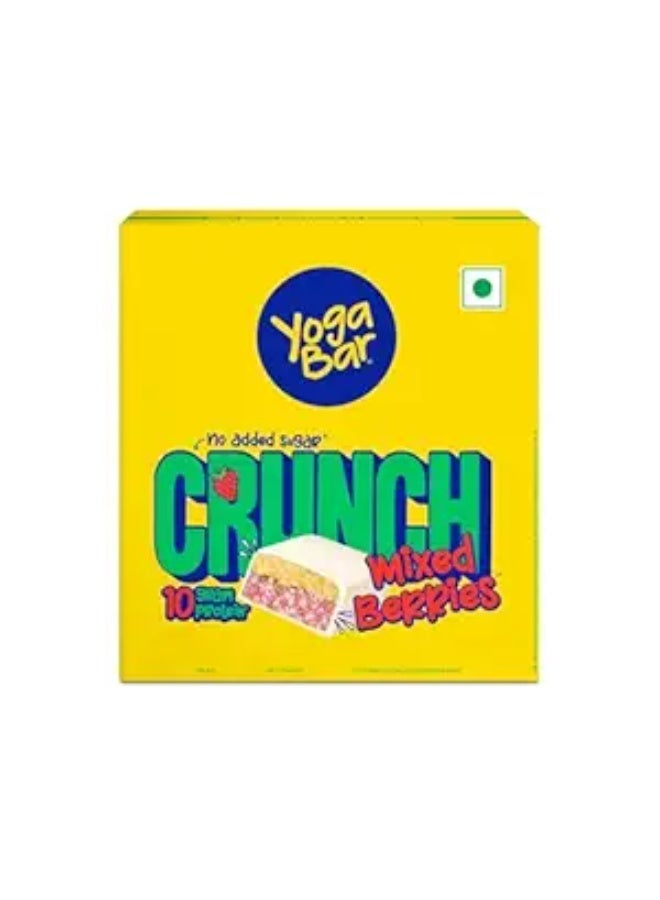 Yogabar Crunch Bar Mixed Berry | 10g Protein Bar | No Added Sugar | Crunchy Bar with Almonds & Peanuts | Whey Protein Bar for Gym, Workout & Healthy Snacking | 12 bars - Image 1