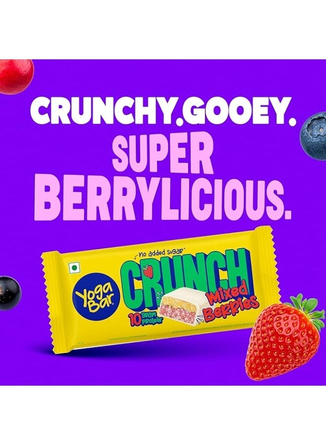 Yogabar Crunch Bar Mixed Berry | 10g Protein Bar | No Added Sugar | Crunchy Bar with Almonds & Peanuts | Whey Protein Bar for Gym, Workout & Healthy Snacking | 12 bars - Image 3