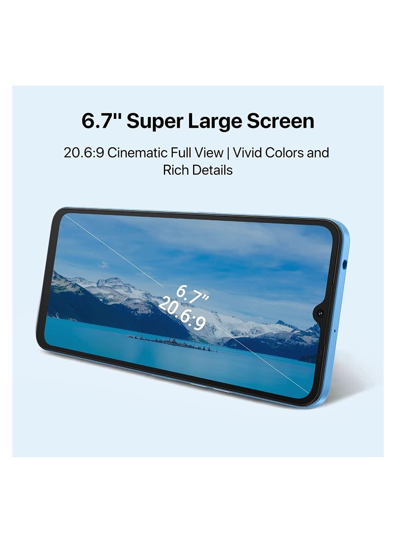 UMIDIGI A13 Pro NFC Smartphone, 6.7" HD Full Screen + 5150mAh Battery, AI Triple Camera, Dual Mics Noise-Cancellation, Unisoc T610 Processor Android Cell Phone with FM Radio (6GB+128GB) BLUE