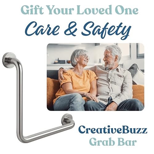 CreativeBuzz Grab Bar for Bathroom | Bathroom Handle for Senior Citizen | Handle for Bathroom Support | Bathroom Support Handle for Elder | Bathroom Handle, L-Shape 24 Inch, Pack of 1 - Image 2
