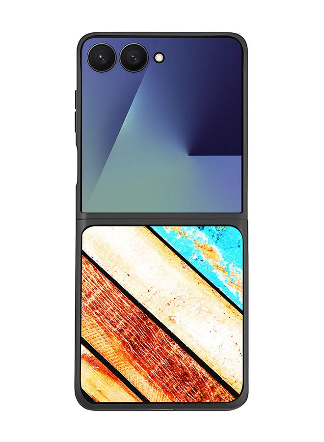 Stylizedd For Samsung Galaxy Z Flip7 Case,Slim fit Camera Protection, Shockproof Thin Phone cover  - Wooden Pier