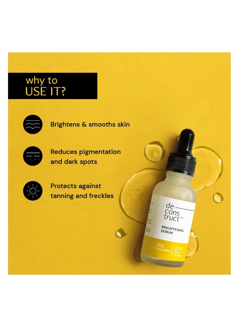 Deconstruct Brightening Serum: 10% Niacinamide Face Serum For Pigmentation & Dark Spots | 0.3% Alpha Arbutin | For Women & Men | Reduces Dark Spots & Acne Marks | Fragrance Free |30Ml  - Image 4