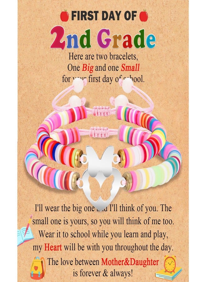 FIEEFX First Day of Second Grade 2nd Grade First Day of School Mommy and Me Mom and Daughter Bracelets Set for 2 Back to School Gifts Bracelet for Daughter Girls - Image 1