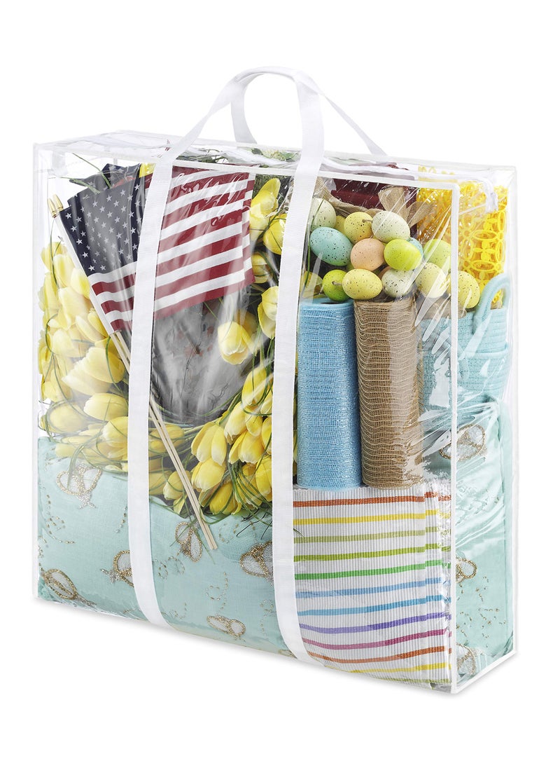 Whitmor Whitmor Jumbo Everyday Holiday Bag Seasonal Storage for Easter Fourth of July Fall  Christmas ClearWhite Large 