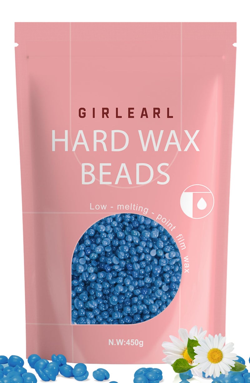GIRLEARLE Hard Wax Beads, 1lb Wax Beans for Hair Removal, Hard Wax for Women Sensitive Skin at Home, Wax Refill Perfect for Brazilian Bikini, Eyebrow, Legs, Facial and Full Body with Chamomile Formula - Image 1