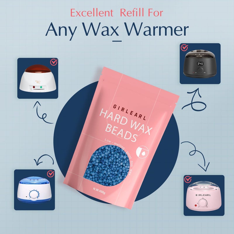 GIRLEARLE Hard Wax Beads, 1lb Wax Beans for Hair Removal, Hard Wax for Women Sensitive Skin at Home, Wax Refill Perfect for Brazilian Bikini, Eyebrow, Legs, Facial and Full Body with Chamomile Formula - Image 5