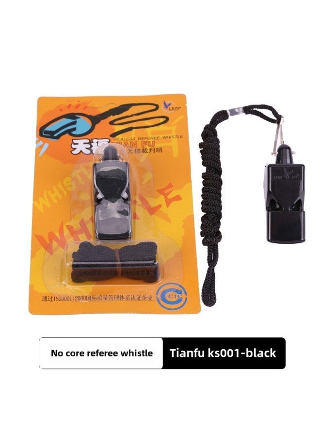 Generic Tianfu Plastic Nuclear-free Whistle For Senior High School Entrance Examination PE Teacher Coach Special Match Basketball Football Referee Whistle-Color:Ks001 With Rope (black) - Image 1