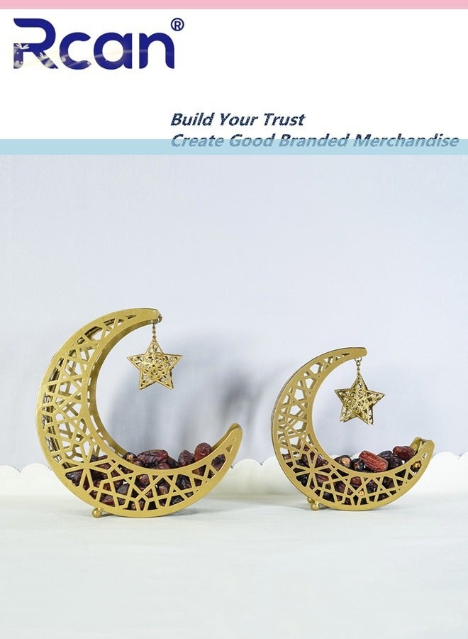Rcan Ramadan Star Shaped Tray Eid Dessert Tray Islamic Theme Home Decor Sturdy and Durable Perfect for Special Occasions 16x6x18cm - Image 1