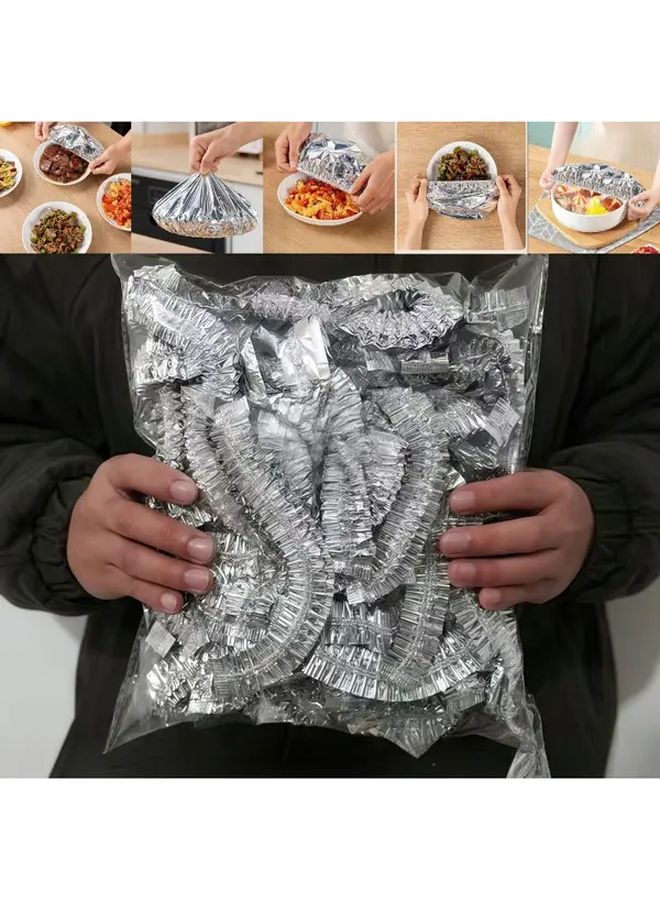 Reusable Aluminum Foil Wrap 5 Pieces Heat Resistant Leakproof Cover for Dishes - Image 1