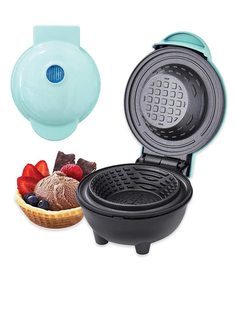 NIUB Portable Waffle Maker, 350W Electric 4 inch Mini Waffle Iron Bowl with Non-Stick Coating, Easy to Clean,Household Breakfast Machine for Ice Cream Cups and Egg Roll, Dessert Snacks Cooking Tool For Kitchen/Birthday Party/Holiday - Image 1