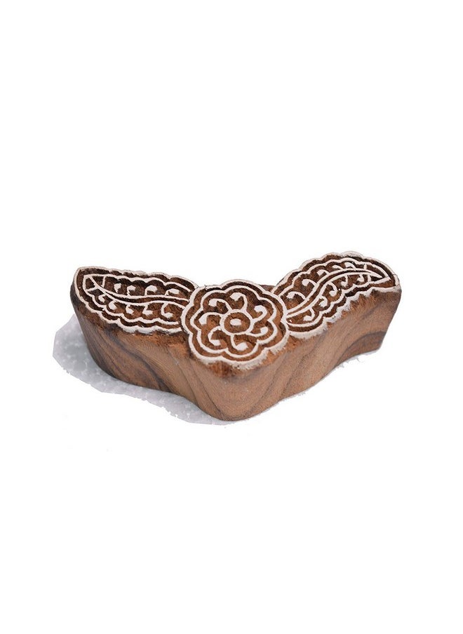Hashcart Handmade Floral Design Wooden Motif Blocks/Stamps For Printing Artistic Designs  - Image 3
