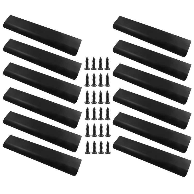 Bokwin 12Pcs 200Mm/7.87 Inch Mount Finger Edge Pull, Furniture Drawer Handles, Aluminum Concealed Handle For Home Kitchen Door Drawer Cabinet With Screws (Black) - Image 1