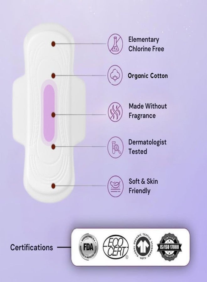 Flawsome Organic Cotton Sanitary Pads XXL for Teens Girls and Women - Rash Free Ultra Soft Period Pads | Heavy Flow Super Absorbent | Leak Proof Wide Back | With Disposal Covers - Pack of 10, XXL - Image 2