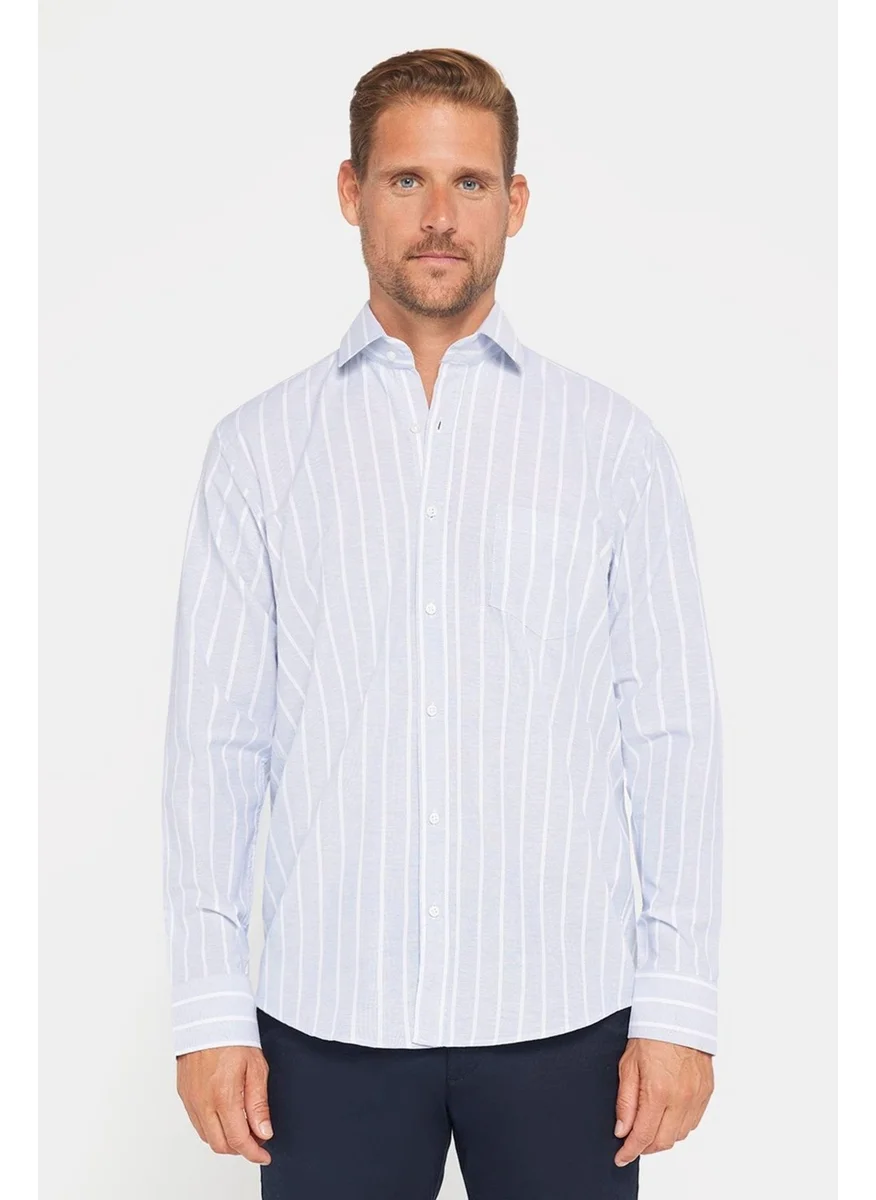 Tudors Classic Fit Long Sleeve Cotton Easy Iron Striped Men's Shirt